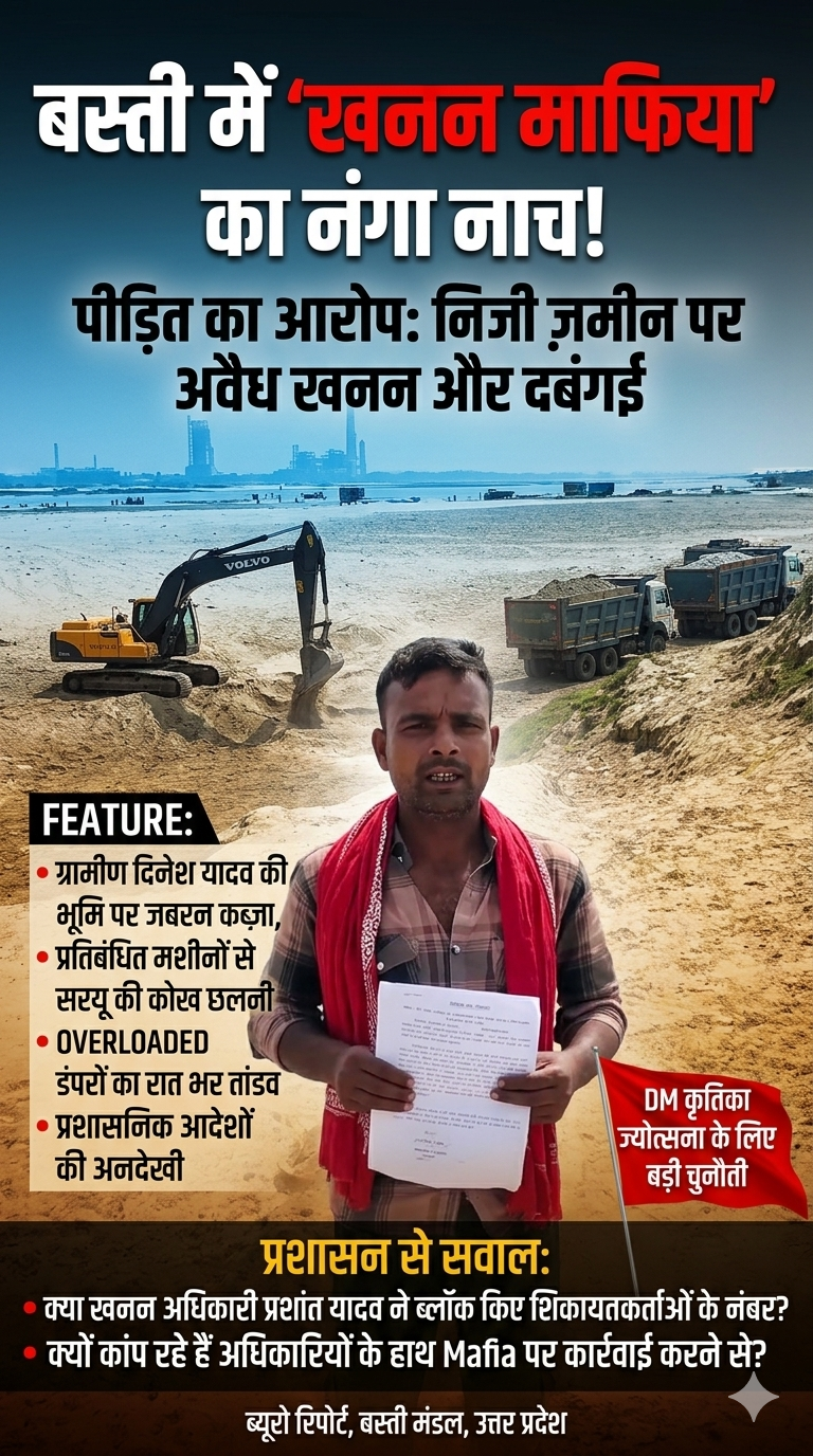 बस्ती में 'खनन माफियाओं' का नंगा नाच: प्रशासन की नाक के नीचे मिटाया जा रहा गांवों का वजूद 11 1779614267441