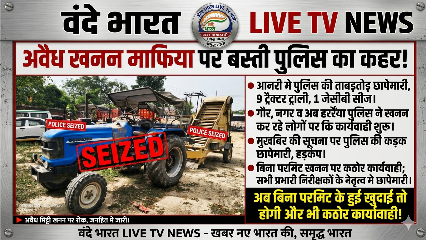 बस्ती: बिना परमिट मिट्टी खोदी तो खैर नहीं! पुलिस की ताबड़तोड़ कार्रवाई से माफियाओं में दहशत। 11 1779694723580