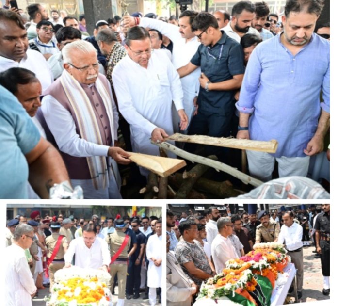 पंचतत्व में विलीन हुए जननायक भुवन चंद्र खंडूड़ी;पुत्र मनीष खंडूड़ी ने दी मुख्यग्नि 2 IMG 20260520 164308