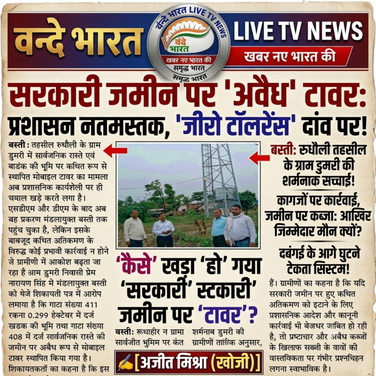 सरकारी जमीन पर ‘टावर’ का कब्जा, ‘जीरो टॉलरेंस’ के दावों पर मचा बवंडर!