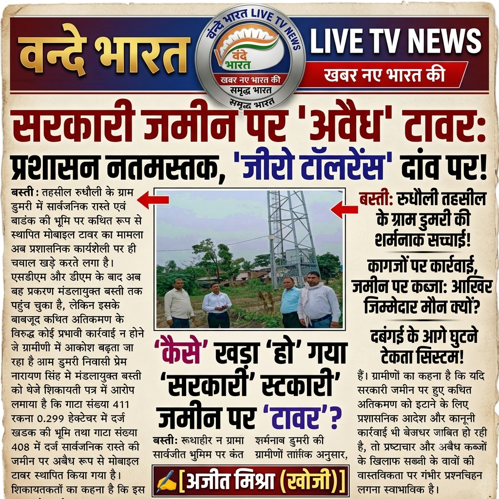 सरकारी जमीन पर 'टावर' का कब्जा, 'जीरो टॉलरेंस' के दावों पर मचा बवंडर! 1 1781157068738