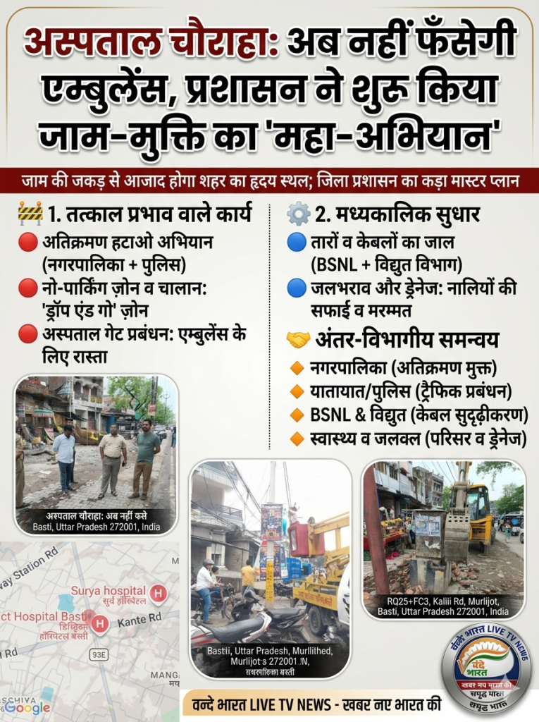 अस्पताल चौराहा: अब नहीं फँसेगी एम्बुलेंस, प्रशासन ने शुरू किया जाम-मुक्ति का ‘महा-अभियान’ 1 1781231044114