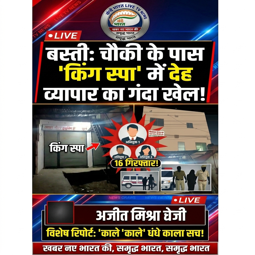 बस्ती में 'स्पा' की आड़ में गंदा खेल: चौकी से चंद कदम की दूरी पर चल रहा था देह व्यापार, 16 गिरफ्तार। 1 1781232132578