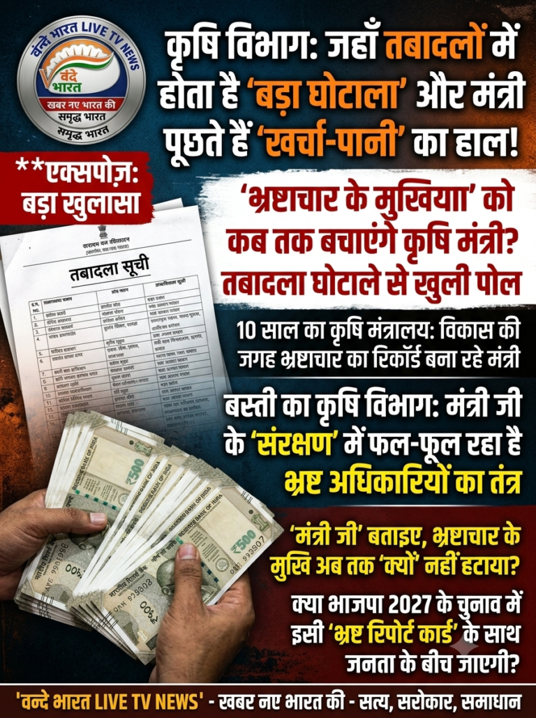 कृषि विभाग: जहाँ तबादलों में होता है ‘बड़ा घोटाला’ और मंत्री पूछते हैं ‘खर्चा-पानी’ का हाल!