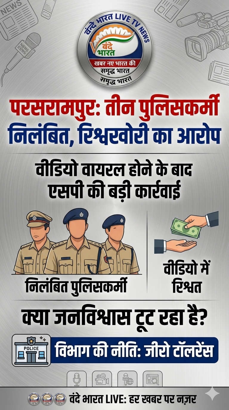 बस्ती: परसरामपुर थाने के तीन पुलिसकर्मी रिश्वत लेते हुए वीडियो वायरल, एसपी ने किया निलंबित