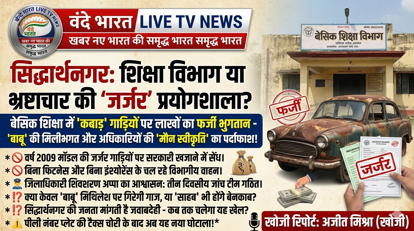 सिद्धार्थनगर: बेसिक शिक्षा विभाग में 'कबाड़' गाड़ियों से मलाई काटने का खेल! 1 1781837204482