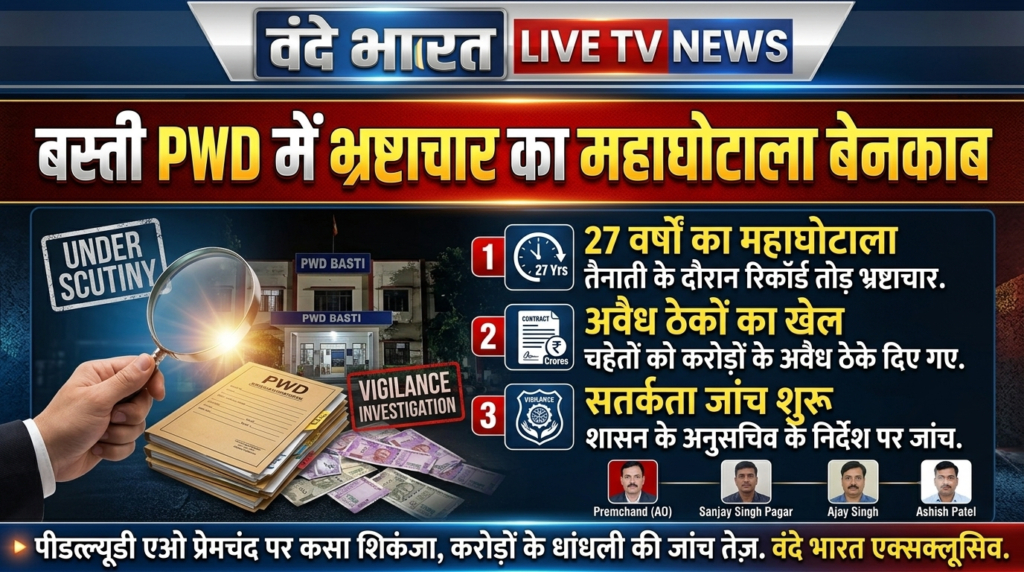 बस्ती: पीडब्ल्यूडी के प्रशासनिक अधिकारी पर लगे भ्रष्टाचार के गंभीर आरोप, सतर्कता विभाग करेगा जांच 1 1782190748954