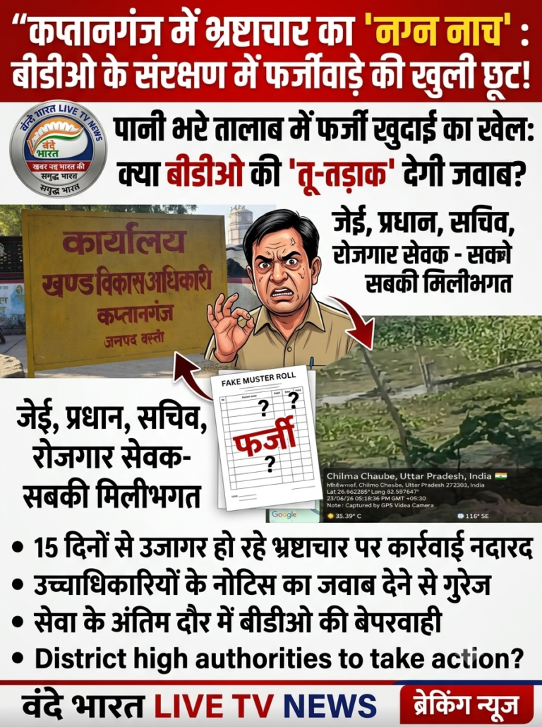 कप्तानगंज में भ्रष्टाचार का ‘नग्न नाच’: बीडीओ के संरक्षण में फर्जीवाड़े की खुली छूट!