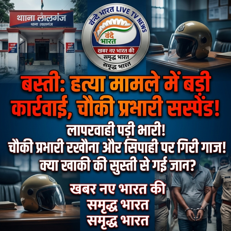 खाकी की लापरवाही से गई जान: बस्ती में हत्या मामले पर चौकी प्रभारी और सिपाही निलंबित