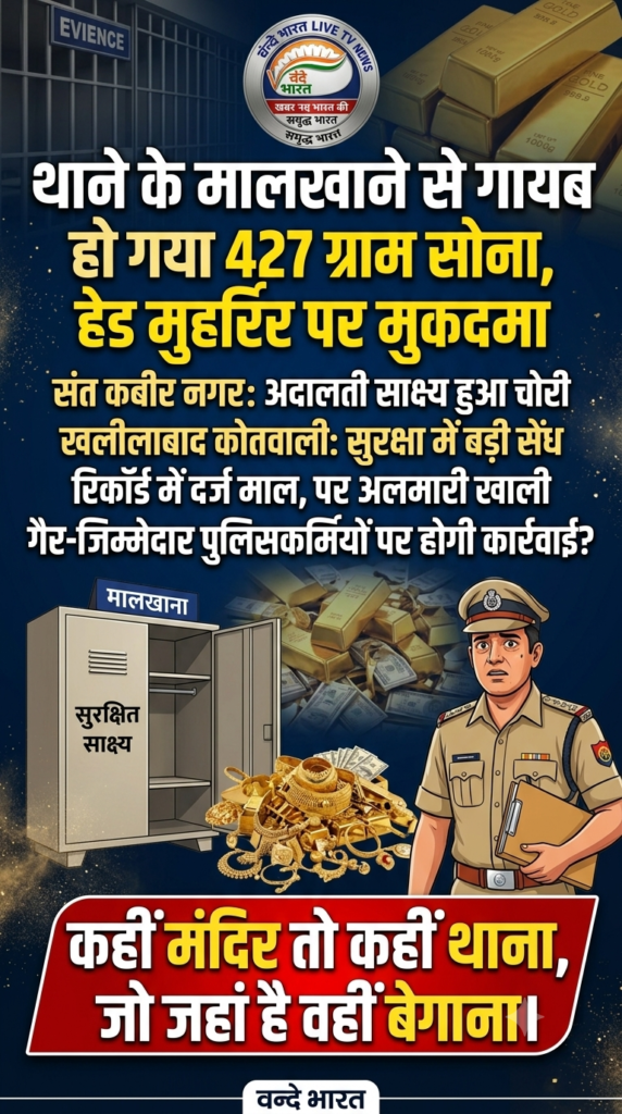 खलीलाबाद कोतवाली का बड़ा कारनामा: मालखाने से 427 ग्राम सोना और नकदी गायब 1 1782626922561