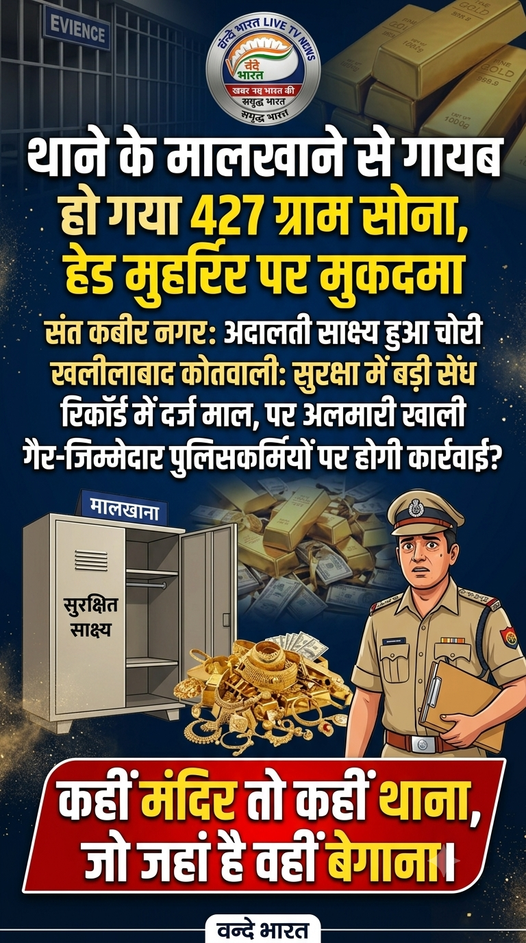 खलीलाबाद कोतवाली का बड़ा कारनामा: मालखाने से 427 ग्राम सोना और नकदी गायब 11 1782626922561
