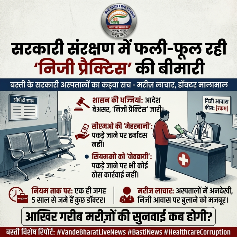 बस्ती में सरकारी डॉक्टरों की मनमानी: निजी प्रैक्टिस के आगे नतमस्तक प्रशासन