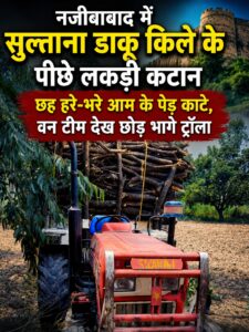 नजीबाबाद में सुल्ताना डाकू किले के पीछे लकड़ी कटान: छह हरे-भरे आम के पेड़ काटे, वन टीम देख छोड़ भागे ट्रॉला 12 AddText 06 20 09.24.35