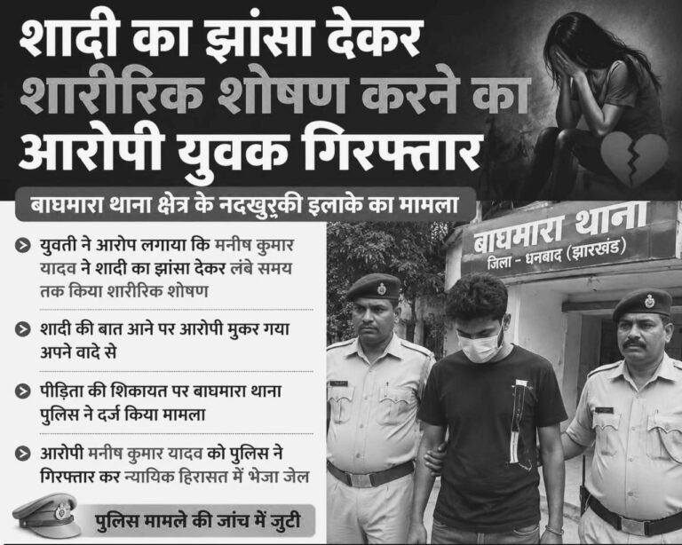 शादी का झांसा देकर शारीरिक शोषण का आरोप, युवक गिरफ्तार; न्यायिक हिरासत में भेजा गया