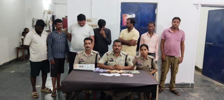 रानीसागर में जुआ फड़ पर पुलिस क़ी दबिश, 7 जुआरी गिरफ्तार ₹14,700 नगद जब्त