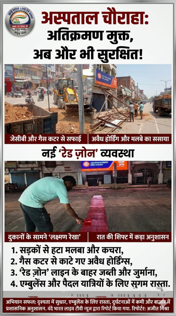विशेष रिपोर्ट: अतिक्रमण पर प्रशासन का 'सर्जिकल स्ट्राइक', अस्पताल चौराहे ने ली राहत की सांस 1 IMG 20260614 220702