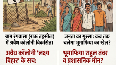 प्रशासन की नाक के नीचे भूमाफिया का खेल: रंगवासा में सरकारी और गोचर जमीन पर अवैध कॉलोनी, 2 साल बाद भी कार्रवाई शून्य 14 1783265316906