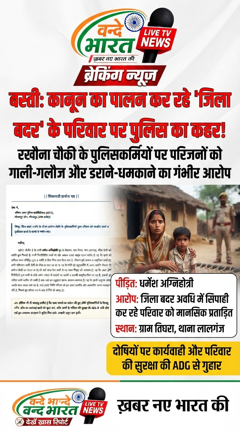 बस्ती: जिला बदर व्यक्ति का आरोप, कहा- पुलिस के डर से खौफ में मेरा परिवार 11 1783937228739