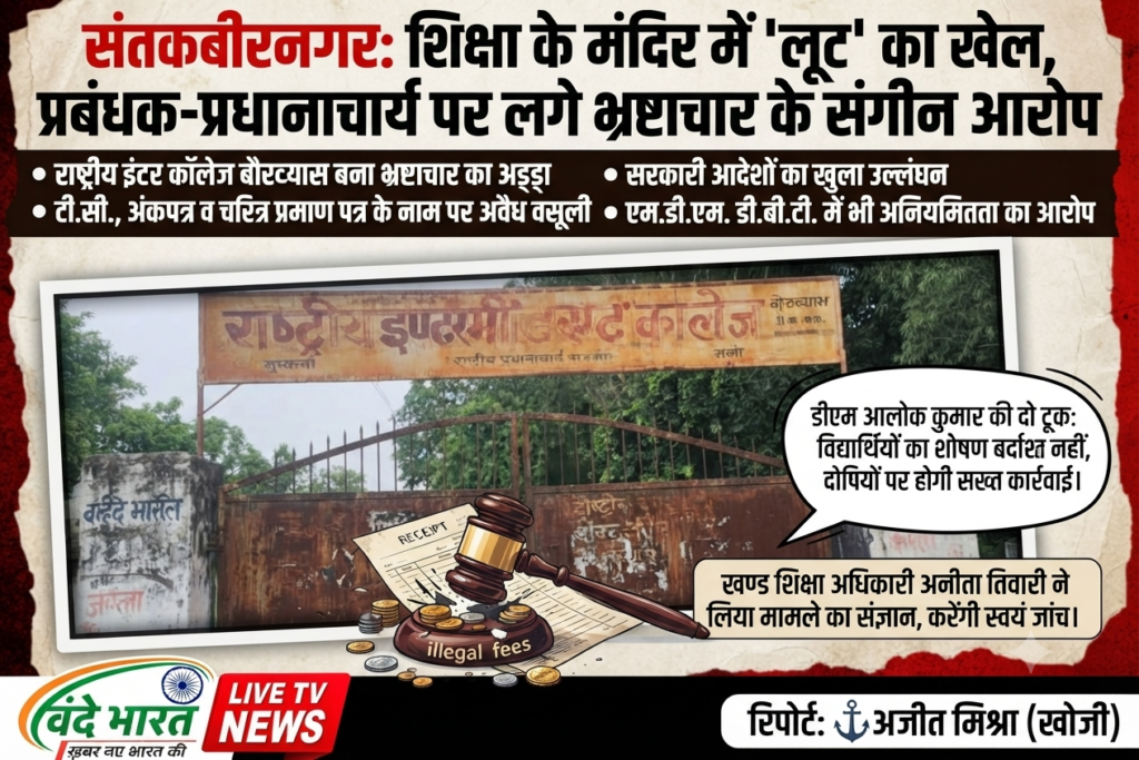 संतकबीरनगर: शिक्षा के मंदिर में 'लूट' का खेल, प्रबंधक-प्रधानाचार्य पर लगे भ्रष्टाचार के संगीन आरोप 1 1784112934197