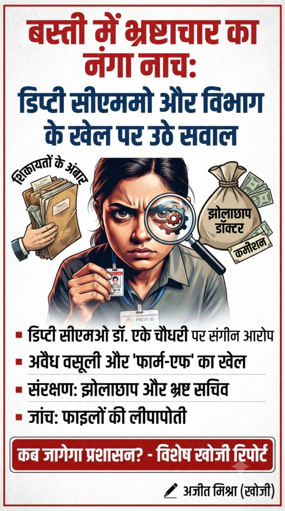 बस्ती में भ्रष्टाचार का नंगा नाच: डिप्टी सीएमओ और विभाग के खेल पर उठे सवाल 1 1784532864388