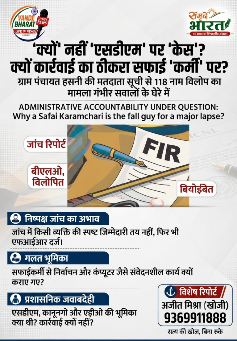 ग्राम पंचायत हसनी की मतदाता सूची से 118 मतदाताओं के नाम विलोप का मामला गंभीर सवालों के घेरे में