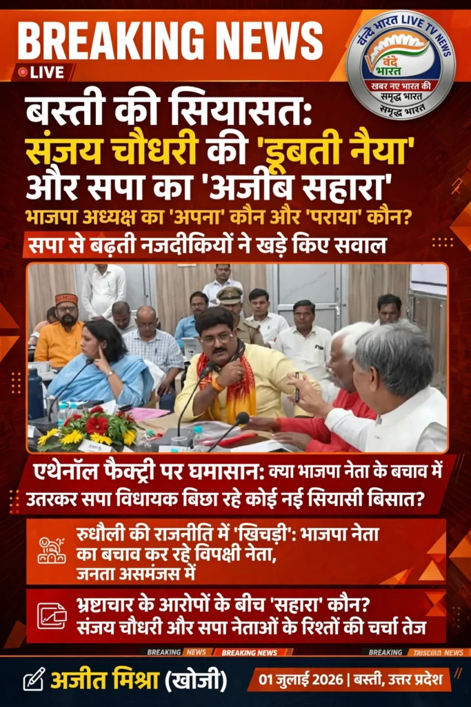 बस्ती की सियासत: संजय चौधरी की 'डूबती नैया' और सपा का 'अजीब सहारा' 1 733415241 1346863130877417 4751702030959178817 n