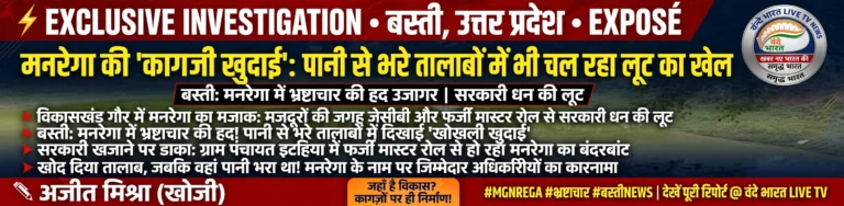 विकासखंड गौर में मनरेगा का मजाक: मजदूरों की जगह जेसीबी और फर्जी मास्टर रोल से सरकारी धन की लूट