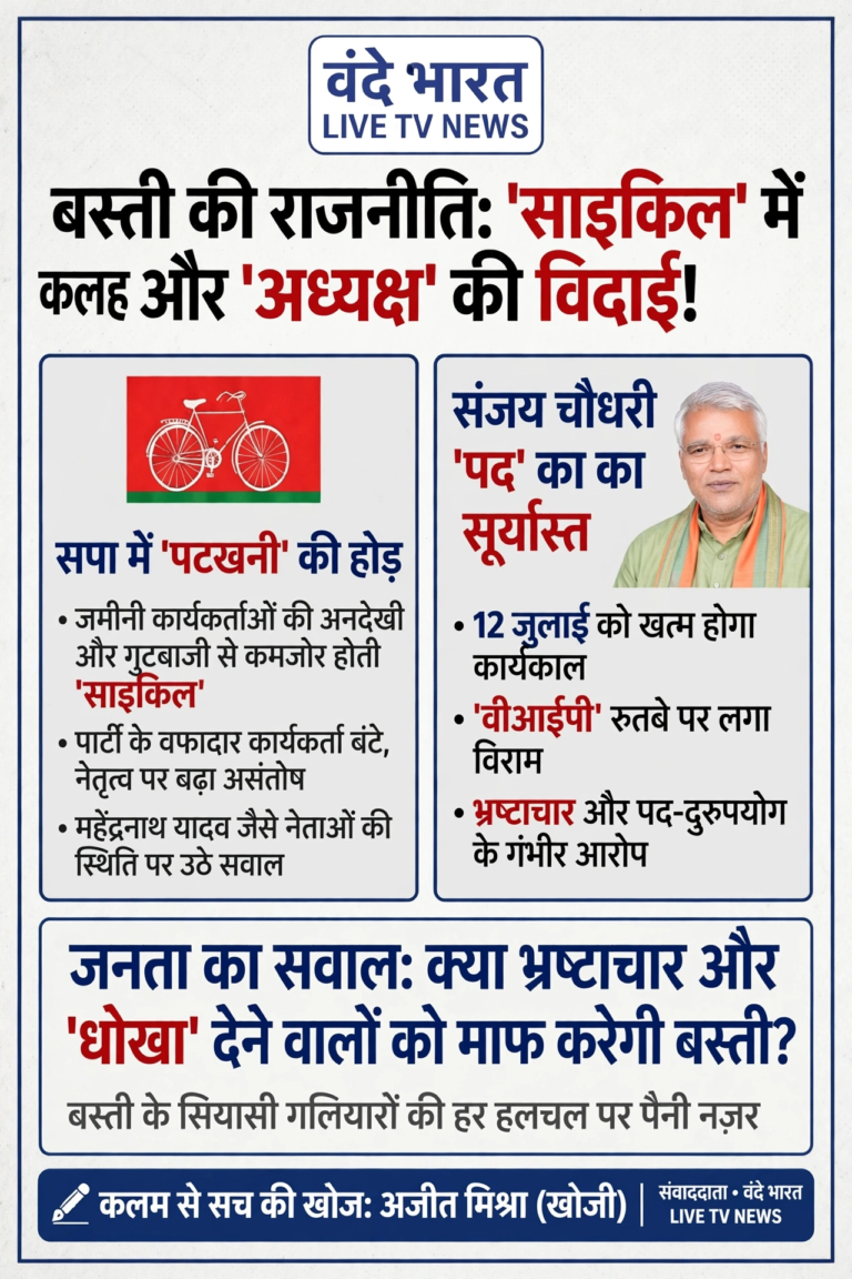 बस्ती की राजनीति: सपा में ‘पटखनी’ की होड़, तो संजय चौधरी के ‘पद’ का सूर्यास्त