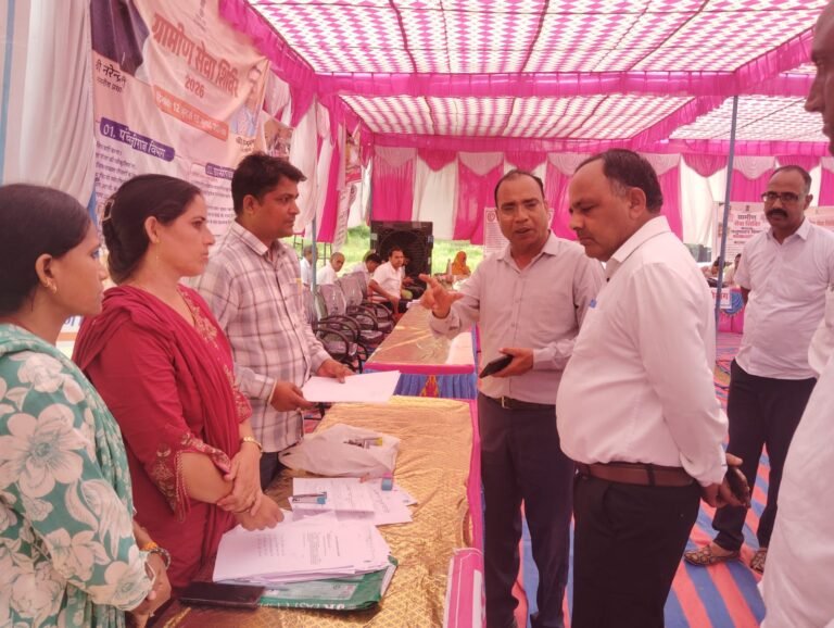 अतिरिक्त जिला कलेक्टर रतन कुमार ने किया ग्राम पंचायत प्याँवा में आयोजित ग्रामीण सेवा शिविर का औचक निरीक्षण