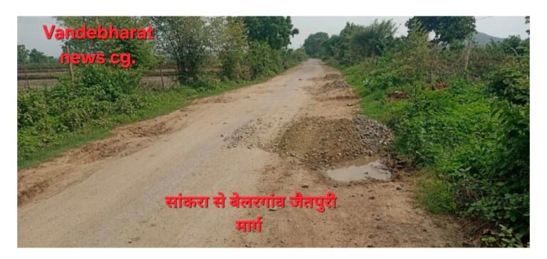धमतरी /बेलरगांव-साँकरा -घटुला से जैतपुरी मार्ग पर मरम्मत के नाम पर लीपापोती, गड्ढे जस के तस!!