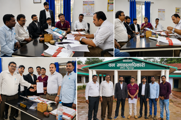 *कोरिया: वन विभाग के तालाब निर्माण में भ्रष्टाचार के खिलाफ , जन सहयोग समिति ने डीएफओ को सौंपा ज्ञापन*