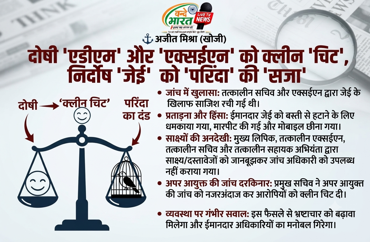 दोषी 'एडीएम' और 'एक्सईएन' को क्लीन 'चिट', निर्दोष 'जेई' को 'सजा' 1 1786170336798