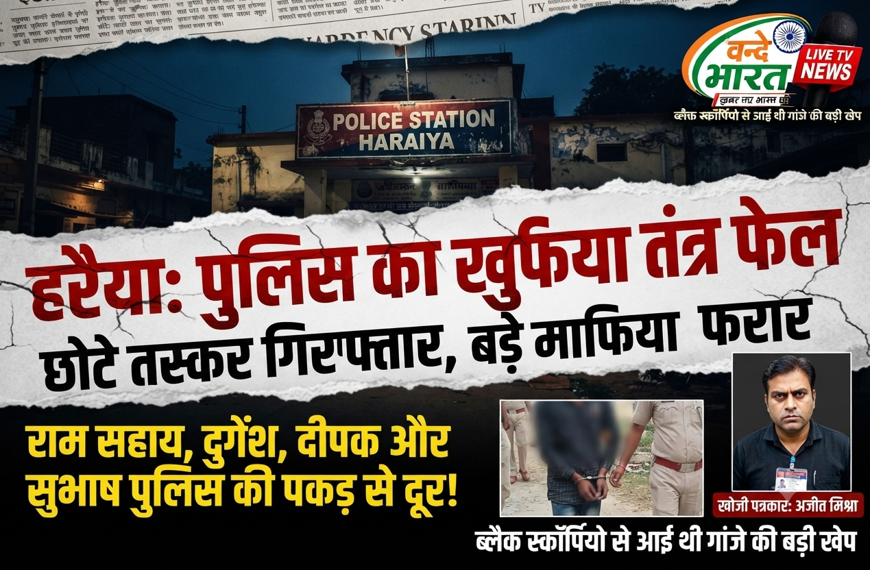 बस्ती: हरैया थाना क्षेत्र में पुलिस और बड़े गांजा तस्करों की साठगांठ या बेबसी? छोटे तस्करों पर कार्रवाई, बड़े तस्कर मौज में। 1 1786345863139