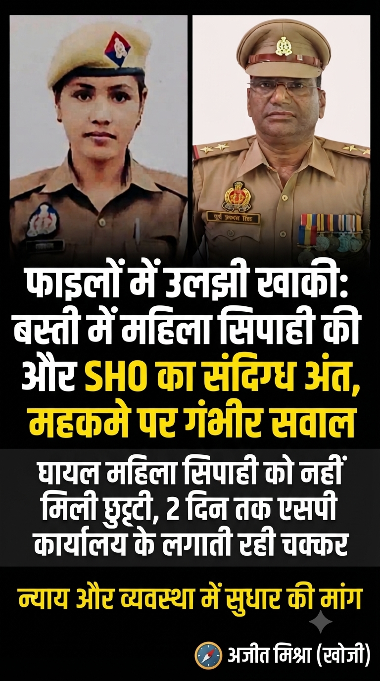 फाइलों में उलझी सांसें: बस्ती में महिला सिपाही की मौत और महकमे की संवेदनहीनता पर सुलगते सवाल 11 1788090911403