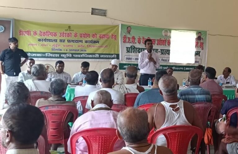 डी ए पी के वैकल्पिक उर्वरक को बढ़ावा देने हेतु प्रशिक्षण एवं प्रत्यक्षण आयोजित l