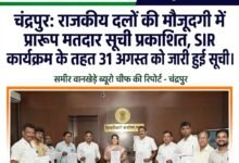 चंद्रपुर: राजनैतिक दलों की मौजूदगी में प्रारूप मतदार सूची प्रकाशित, SIR कार्यक्रम के तहत 31 अगस्त को जारी हुई सूची 38 IMG 20260831 WA4431