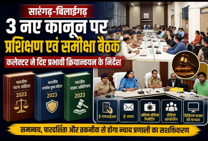 सारंगढ़-बिलाईगढ़ में नए आपराधिक कानूनों पर प्रशिक्षण, कलेक्टर ने दिए प्रभावी क्रियान्वयन के निर्देश 1 IMG 20260808 191445