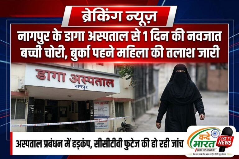 नागपुर के डागा अस्पताल से 1 दिन की नवजात बच्ची चोरी, बुर्का पहने महिला की तलाश जारी
