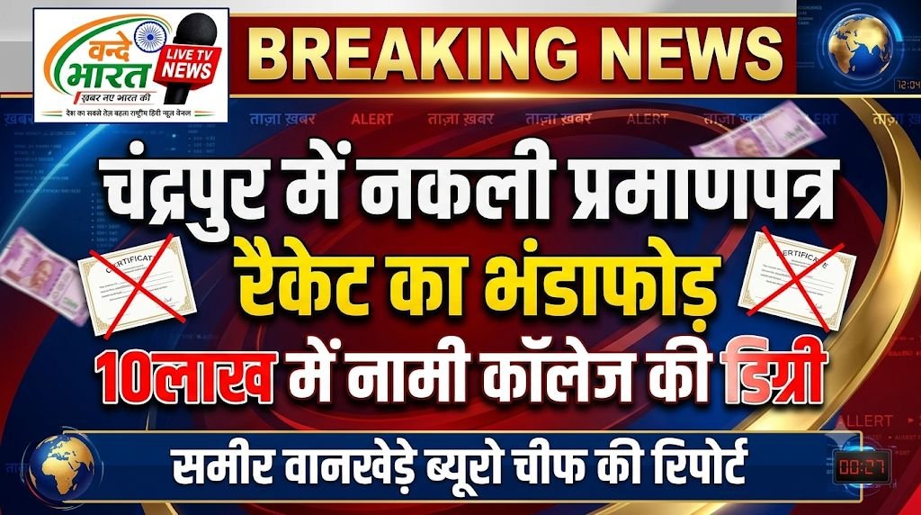 चंद्रपुर में नकली प्रमाणपत्र रैकेट का भंडाफोड़, 1 IMG 20260827 085735 363