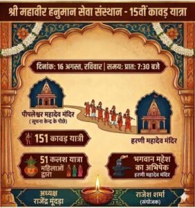 श्री महावीर हनुमान सेवा संस्थान की भव्य कावड़ यात्रा 16 अगस्त, रविवार को 2 Screenshot 2026 07 30 17 00 00 23 680d03679600f7af0b4c700c6b270fe7