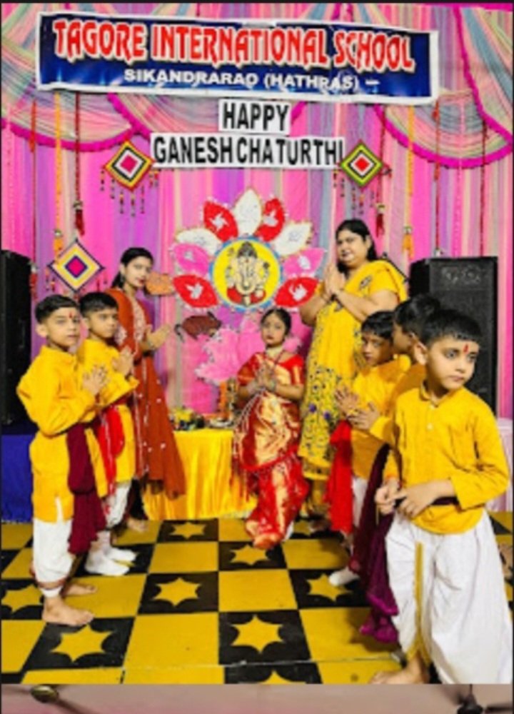 टैगोर इंटरनेशनल स्कूल में हर्षोल्लास के साथ मनाया गया गणेश चतुर्थी का पर्व