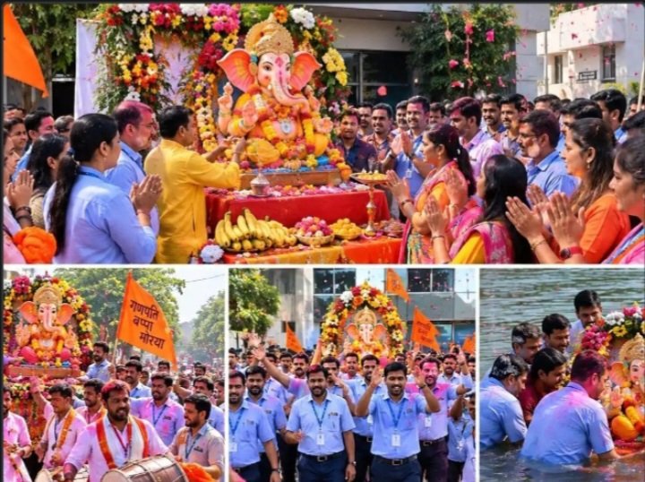 सिकंदराराऊ में गणेश विसर्जन धूमधाम से किया गयाः शुक्रवार को गणेश चतुर्थी के समापन पर, ढोल-नगाड़ों के साथ उमड़ा जनसैलाब
