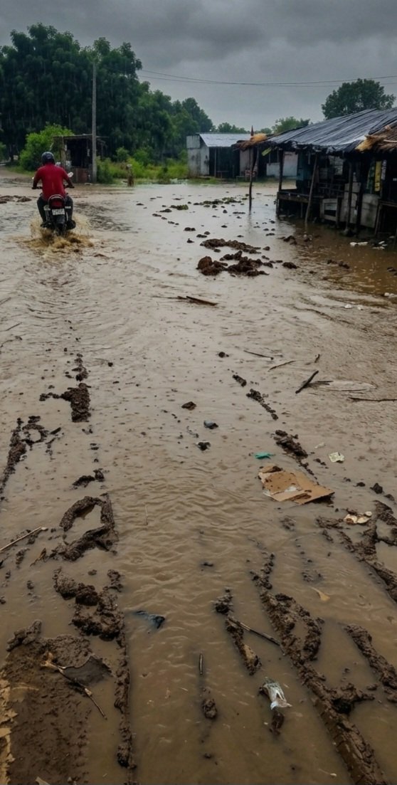 गोंडा(करनैलगंज): दलदल बना समय थान चौराहा, आधा दर्जन गांवों का संपर्क टूटा, विधायक के आश्वासन पर टिकी जनता की आस