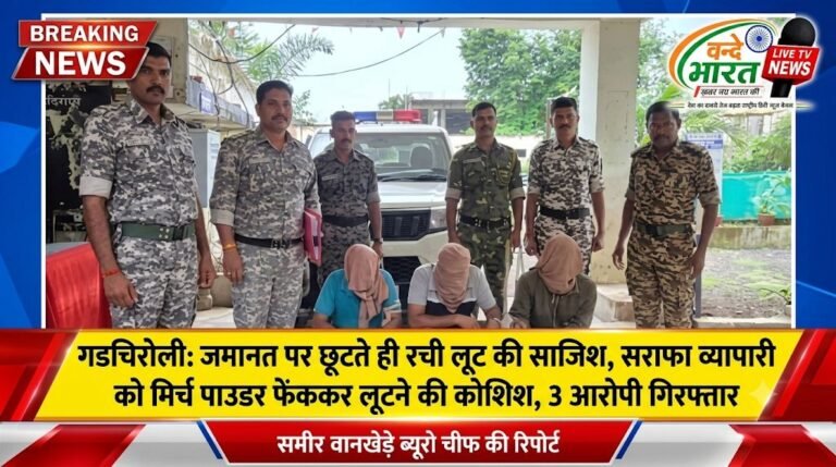 गडचिरोली: जमानत पर छूटते ही रची लूट की साजिश, सराफा व्यापारी को मिर्च पाउडर फेंककर लूटने की कोशिश, 3 आरोपी गिरफ्तार
