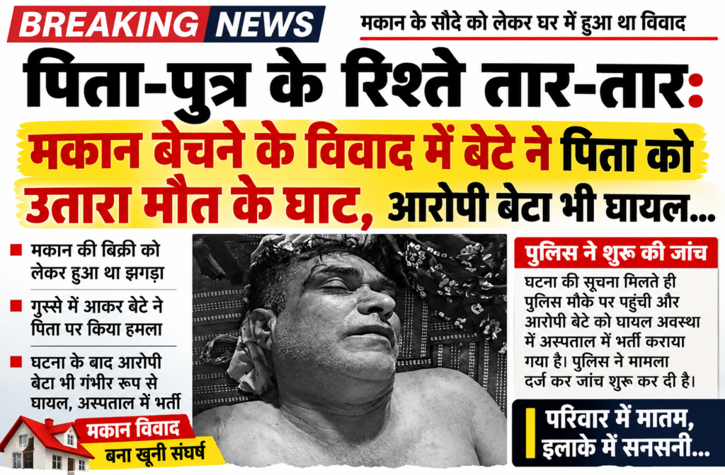 पिता-पुत्र के रिश्ते तार-तार: मकान बेचने के विवाद में बेटे ने पिता को उतारा मौत के घाट .. - KURUKSHETRA, हरियाणा