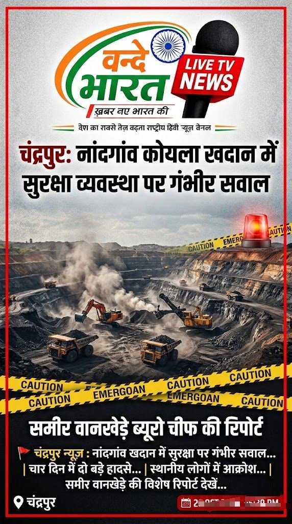 चंद्रपुर: नांदगांव खदान में सुरक्षा व्यवस्था पर गंभीर सवाल, 4 दिन में दो बड़ी घटनाएं