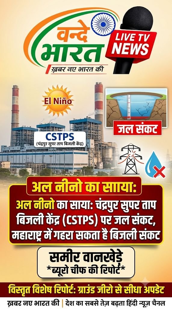 अल नीनो का साया: चंद्रपुर सुपर ताप बिजली केंद्र (CSTPS) पर जल संकट, महाराष्ट्र में गहरा सकता है बिजली संकट