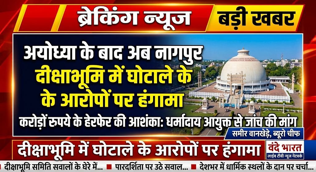 अयोध्या के बाद अब नागपुर की दीक्षाभूमि में दान के पैसों में घोटाले का आरोप, धर्मादाय आयुक्त से जांच की मांग 1 अयोध्या के बाद अब नागपुर की दीक्षाभूमि में दान के पैसों में घोटाले का आरोप, धर्मादाय आयुक्त से जांच की मांग - नागपूर, महाराष्ट्र