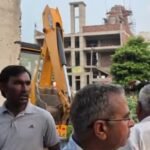 HSVP ने करनाल मे अवैध निर्माण पर चलाया पीला पंजा