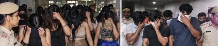 हरियाणा मे स्पा सेंटरो पर पुलिस की छापे।
